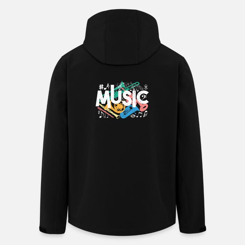 Farbenfrohe Musikmotive - Recycelte Männer Softshell-Jacke von Stanley/Stella - Schwarz
