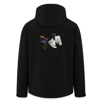 Hiking boots with flowers - Men’s Recycled Softshell Jacket by Stanley/Stella - black - Back - AI Model Male 185 light (185cm)
