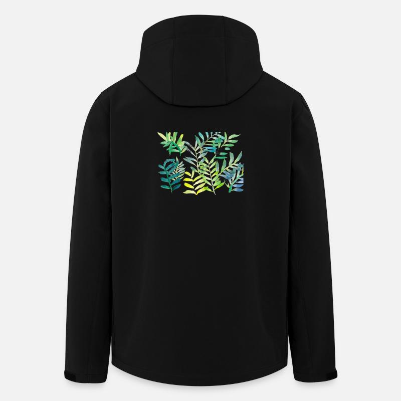 Water-coloured leaf branches - Men’s Recycled Softshell Jacket by Stanley/Stella - black