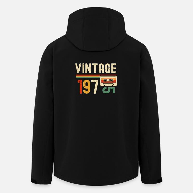 Retro 1970s Cassette - Men’s Recycled Softshell Jacket by Stanley/Stella - black
