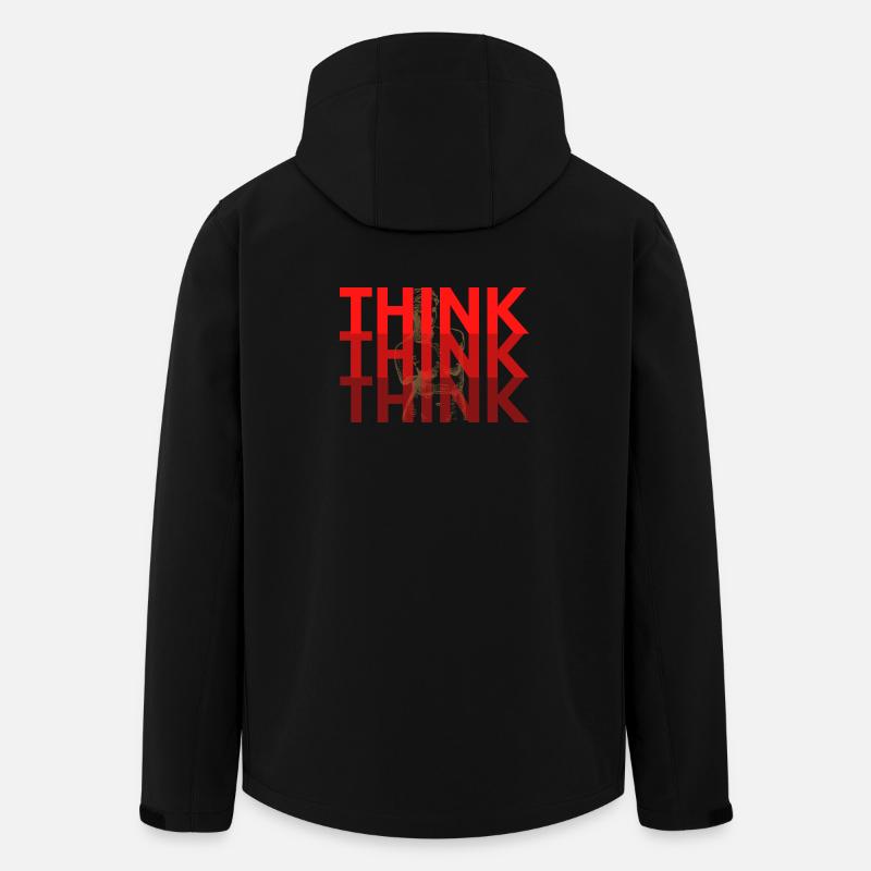 Red Think Overlay-Typografie - Recycelte Männer Softshell-Jacke von Stanley/Stella - Schwarz