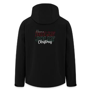 Frohe Weihnachten mit Holly Jolly - Recycelte Männer Softshell-Jacke von Stanley/Stella - Schwarz - Hinten - AI Model Male 185 light (185cm)