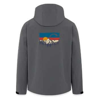 Sunset Ridge Paragliding Aussicht - Recycelte Männer Softshell-Jacke von Stanley/Stella - Schwarz - Hinten - AI Model Male 185 light (185cm)