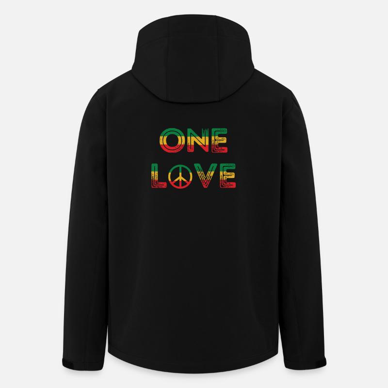 One Love Reggae Peace - Recycelte Männer Softshell-Jacke von Stanley/Stella - Schwarz
