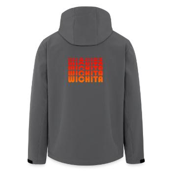 Wichita Gradient Font Development - Men’s Recycled Softshell Jacket by Stanley/Stella - black - Back - AI Model Male 185 light (185cm)
