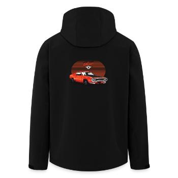 Retro Car Sunset - Men’s Recycled Softshell Jacket by Stanley/Stella - black - Back - AI Model Male 185 light (185cm)