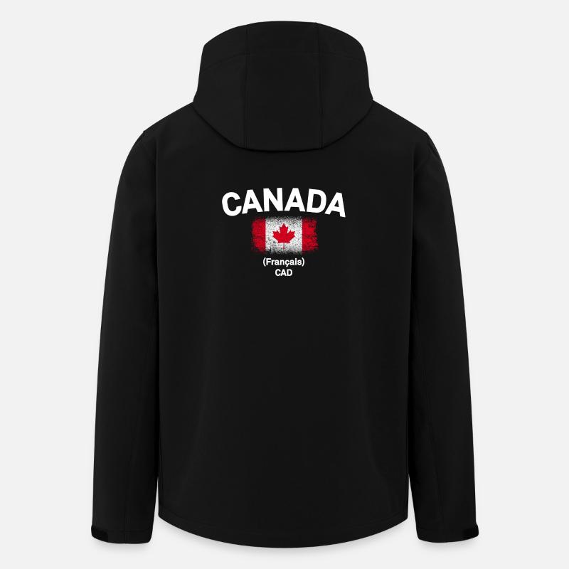 Drapeau canadien Franglais CAD - Veste softshell homme en polyester recyclé Stanley/Stella - noir