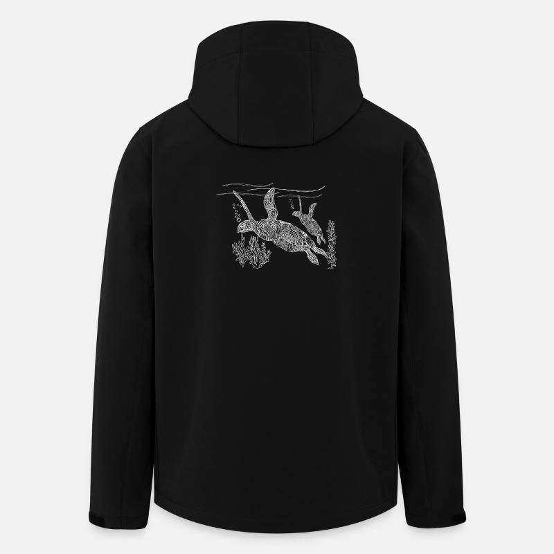 Tortue aquatique - Veste softshell homme en polyester recyclé Stanley/Stella - noir