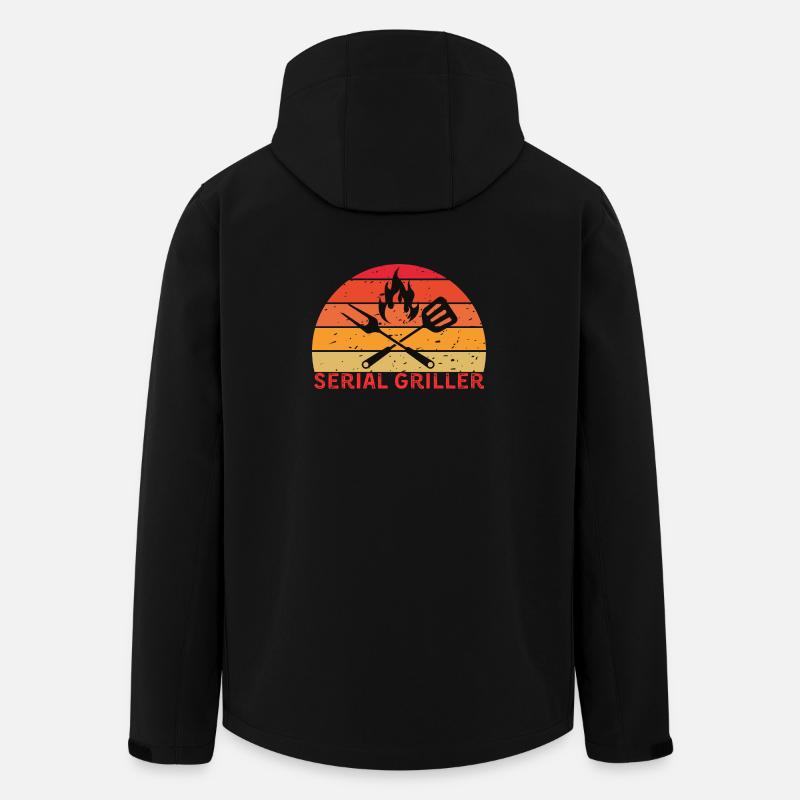Serial Griller Retro BBQ Design - Men’s Recycled Softshell Jacket by Stanley/Stella - black