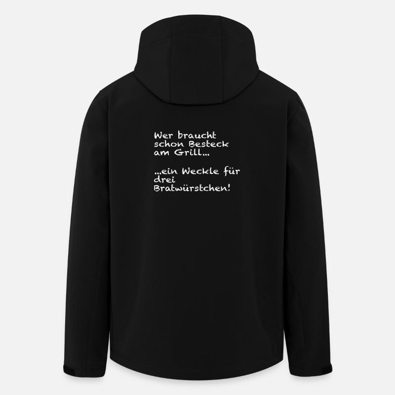 Grill-Spruch Bratwürstchen - Recycelte Männer Softshell-Jacke von Stanley/Stella - Schwarz
