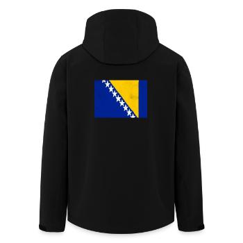 Flagge von Bosnien und Herzegowina - Recycelte Männer Softshell-Jacke von Stanley/Stella - Schwarz - Hinten - AI Model Male 185 light (185cm)