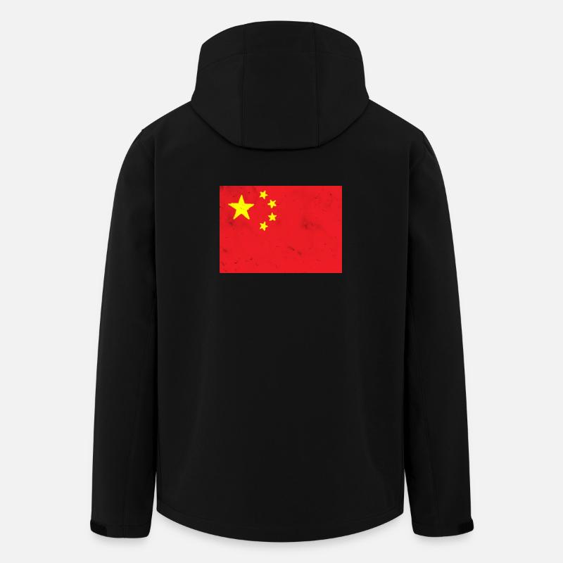 Drapeau de la Chine - Veste softshell homme en polyester recyclé Stanley/Stella - noir