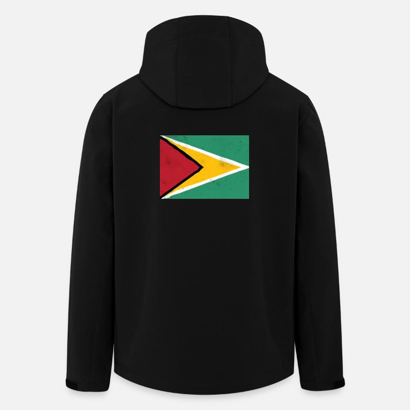 Drapeau du Guyana – Énergie dynamique - Veste softshell homme en polyester recyclé Stanley/Stella - noir