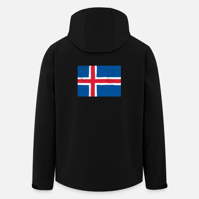Drapeau de l’Islande - Veste softshell homme en polyester recyclé Stanley/Stella - noir