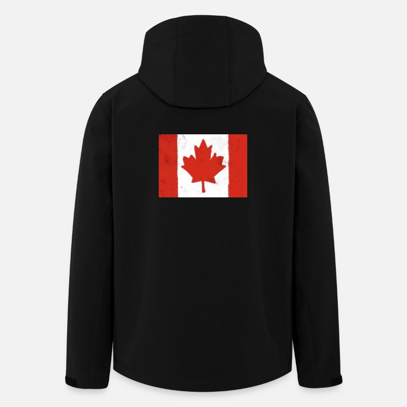 Drapeau du Canada - Veste softshell homme en polyester recyclé Stanley/Stella - noir