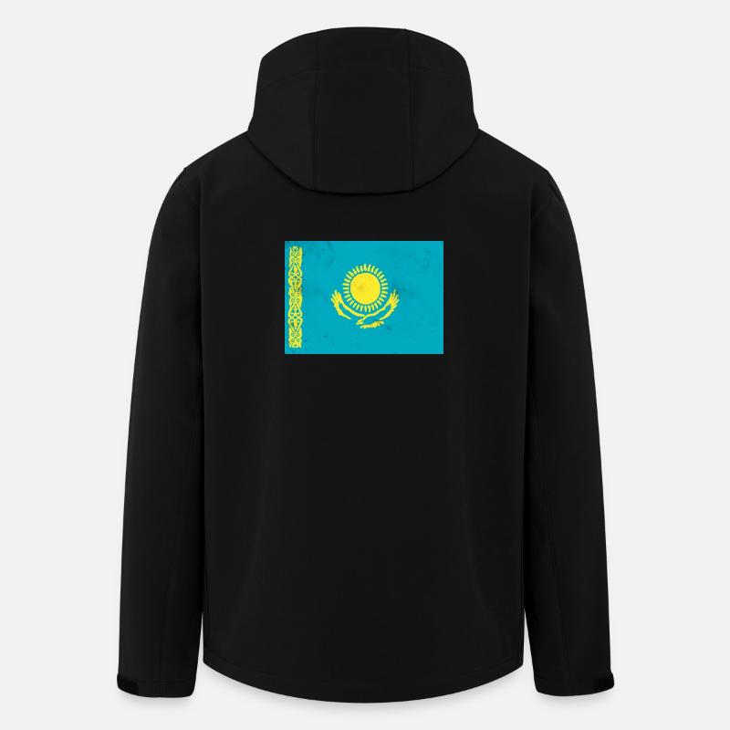 Drapeau du Kazakhstan - Veste softshell homme en polyester recyclé Stanley/Stella - noir