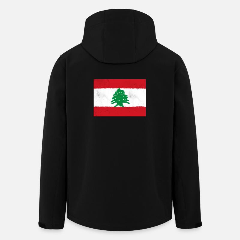 Drapeau du Liban - Veste softshell homme en polyester recyclé Stanley/Stella - noir