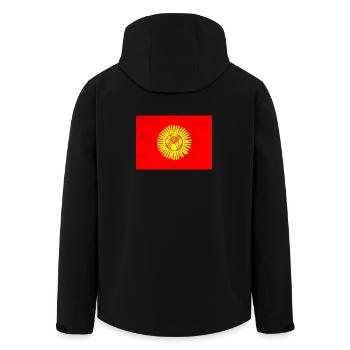 Flag of Kyrgyzstan - Men’s Recycled Softshell Jacket by Stanley/Stella - black - Back - AI Model Male 185 light (185cm)
