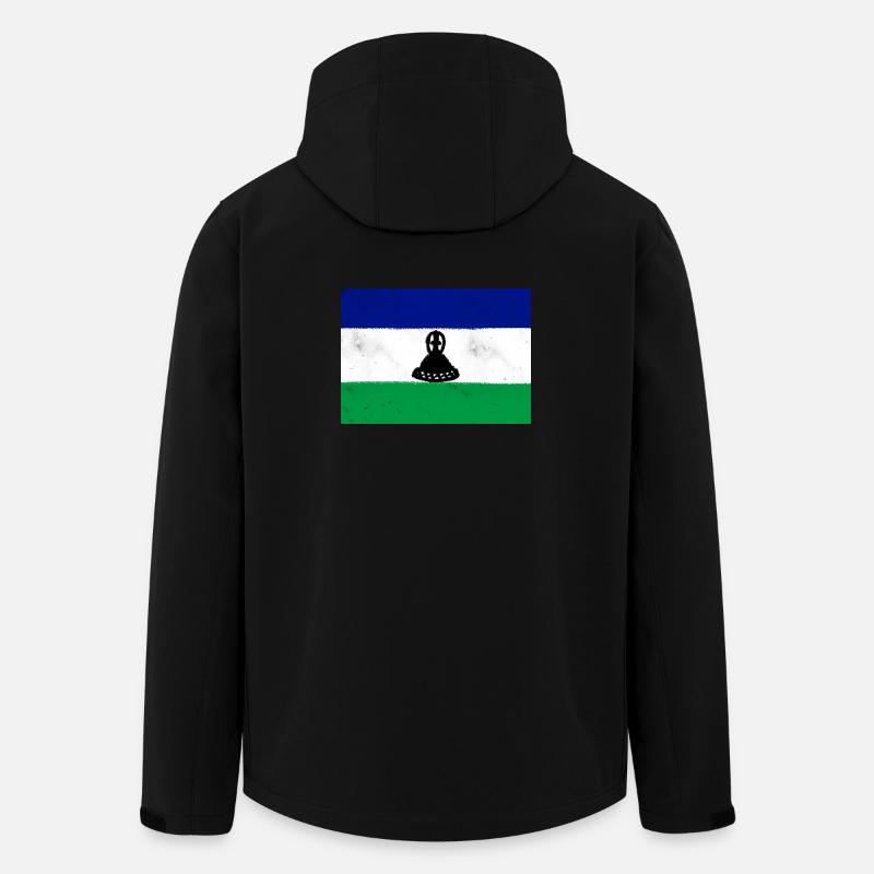 Flagge von Lesotho - Recycelte Männer Softshell-Jacke von Stanley/Stella - Schwarz