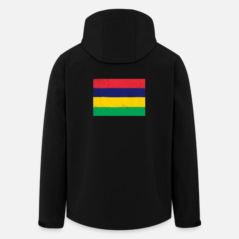 Drapeau de l’île Maurice - Veste softshell homme en polyester recyclé Stanley/Stella - noir