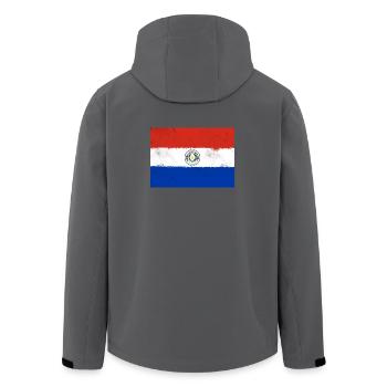 Flagge von Paraguay - Recycelte Männer Softshell-Jacke von Stanley/Stella - Schwarz - Hinten - AI Model Male 185 light (185cm)