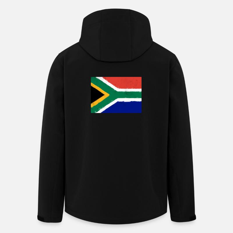 Drapeau de l’Afrique du Sud - Veste softshell homme en polyester recyclé Stanley/Stella - noir