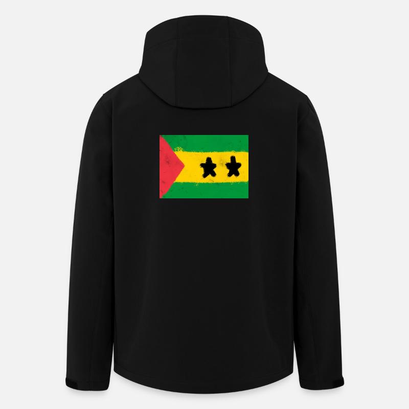 Drapeau de São Tomé-et-Príncipe - Veste softshell homme en polyester recyclé Discoverer Stanley/Stella - noir
