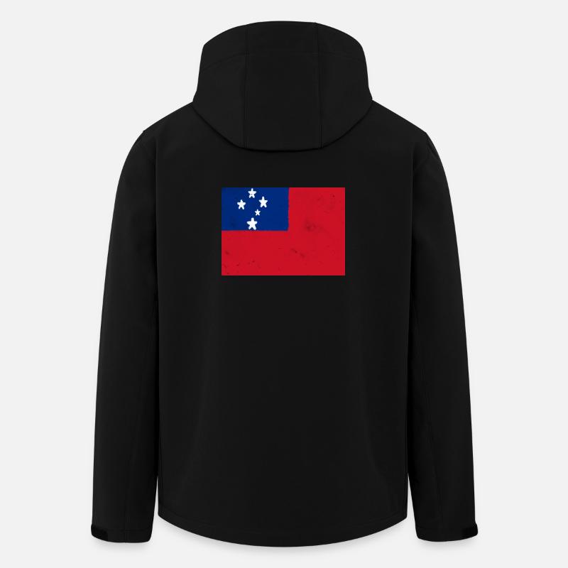 Drapeau des Samoa - Veste softshell homme en polyester recyclé Stanley/Stella - noir