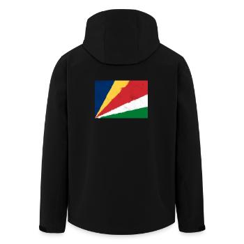 Drapeau des Seychelles - Veste softshell homme en polyester recyclé Stanley/Stella - noir - Dos - AI Model Male 185 light (185cm)