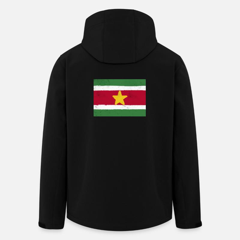 Drapeau du Suriname - Veste softshell homme en polyester recyclé Stanley/Stella - noir