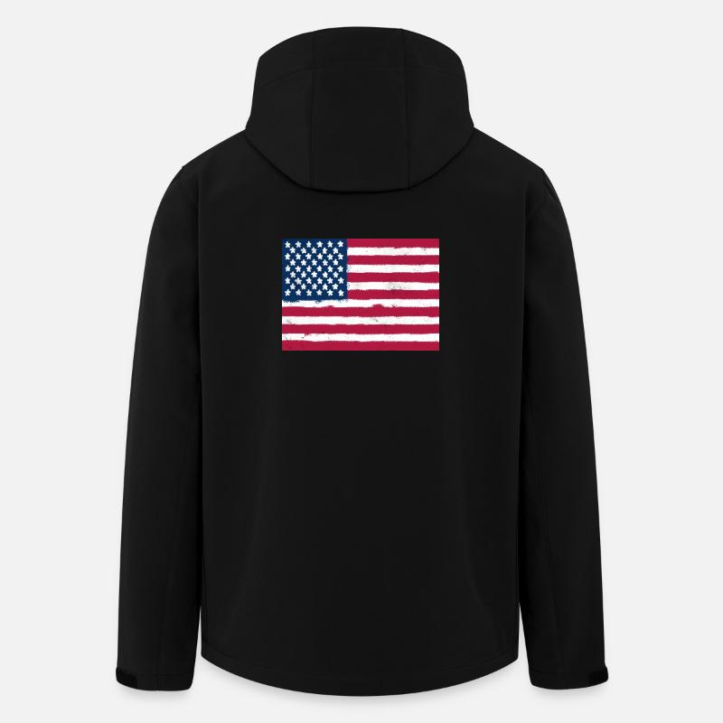 Drapeau des États-Unis - Veste softshell homme en polyester recyclé Stanley/Stella - noir