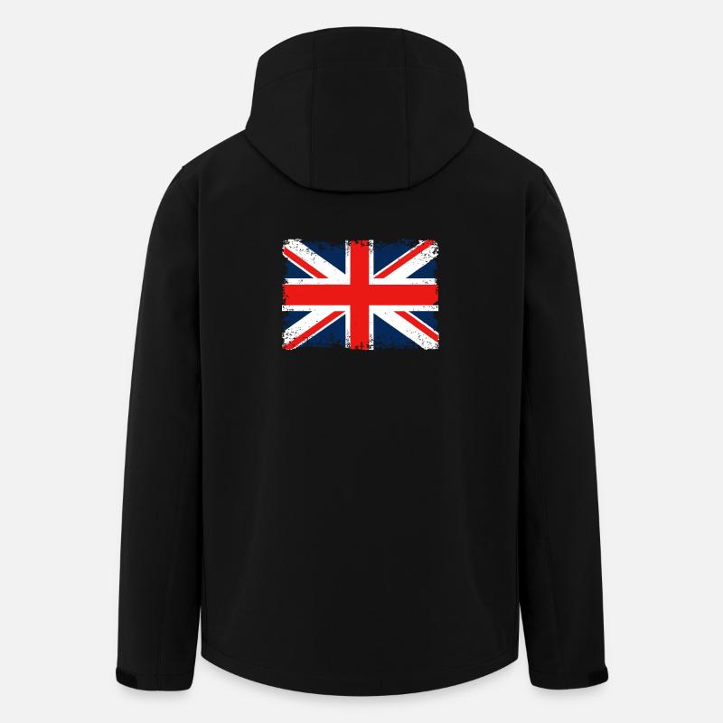Distressed Union Jack Flag - Men’s Recycled Softshell Jacket Discoverer by Stanley/Stella - black