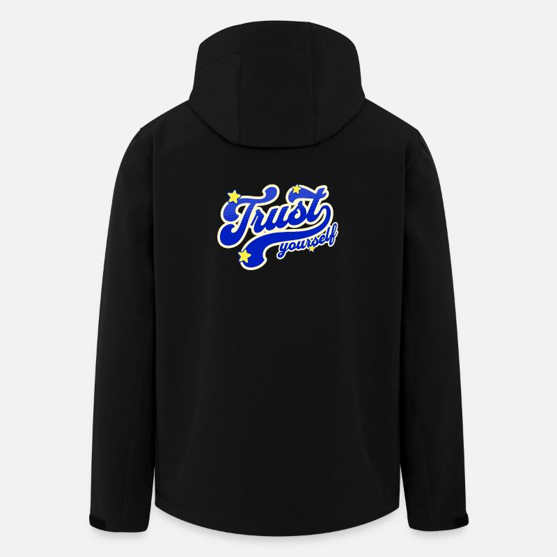 Self-Confidence Starry Script - Men’s Recycled Softshell Jacket by Stanley/Stella - black