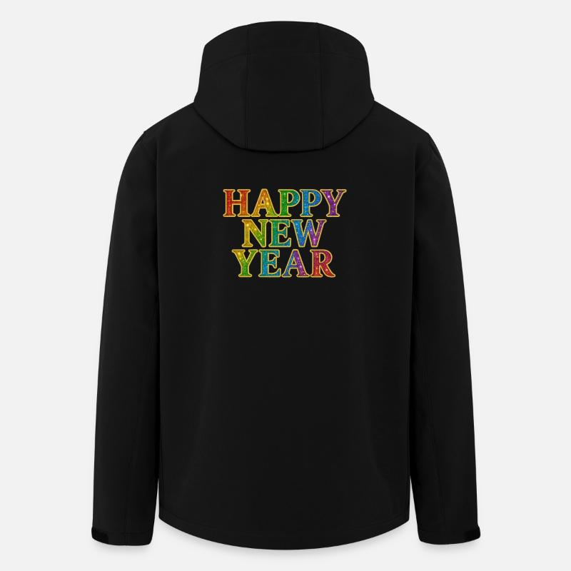 Frohes Neujahr Glitter Regenbogen Silvester - Recycelte Männer Softshell-Jacke von Stanley/Stella - Schwarz