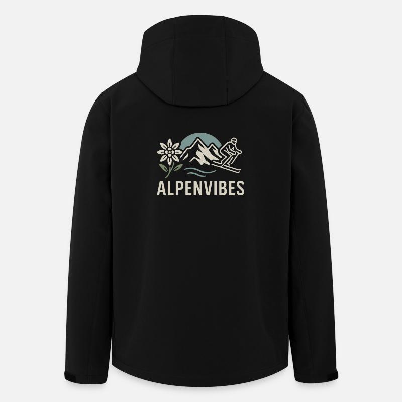 AlpenVibes Berglandschaft Skifahrer - Recycelte Männer Softshell-Jacke von Stanley/Stella - Schwarz