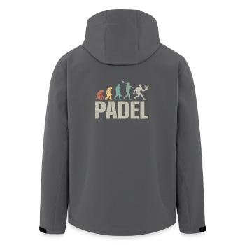 Lustiges Padel  - Padel Evolution - Recycelte Männer Softshell-Jacke von Stanley/Stella - Schwarz - Hinten - AI Model Male 185 light (185cm)