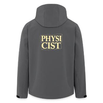 Physicist Vintage Label Design - Men’s Recycled Softshell Jacket by Stanley/Stella - black - Back - AI Model Male 185 light (185cm)