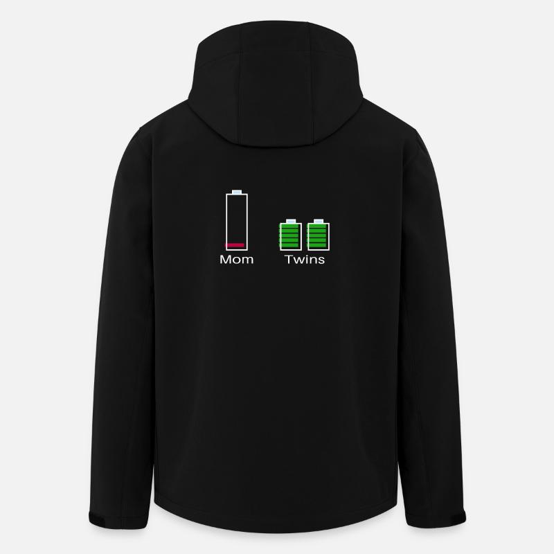 Mom with twins – battery level - Men’s Recycled Softshell Jacket by Stanley/Stella - black