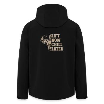 Powerlifting Bodybuilder Lift Now Chill Later Gym - Recycelte Männer Softshell-Jacke von Stanley/Stella - Schwarz - Hinten - AI Model Male 185 light (185cm)