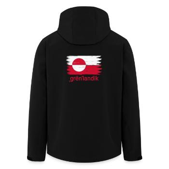 Grønlandik Flagge - Recycelte Männer Softshell-Jacke von Stanley/Stella - Schwarz - Hinten - AI Model Male 185 light (185cm)