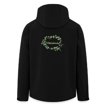 Glueckskind - Recycelte Männer Softshell-Jacke von Stanley/Stella - Schwarz - Hinten - AI Model Male 185 light (185cm)