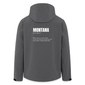 Typographie du bloc Montana Bold - En plein air - Veste softshell homme en polyester recyclé Stanley/Stella - noir - Dos - AI Model Male 185 light (185cm)