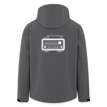 Retro Radio Design – Vintage Music Nostalgia - Men’s Recycled Softshell Jacket by Stanley/Stella - black - Back - AI Model Male 185 light (185cm)
