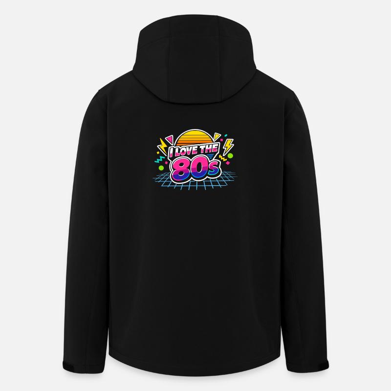 80s I Love The 80s - Men’s Recycled Softshell Jacket by Stanley/Stella - black
