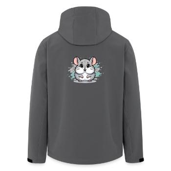 Cuddly Hamster Cartoon - Men’s Recycled Softshell Jacket by Stanley/Stella - black - Back - AI Model Male 185 light (185cm)