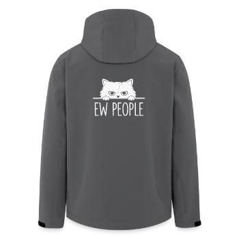 Beurk, les gens, amoureux des chats, humour félin, antisocial. - Veste softshell homme en polyester recyclé Stanley/Stella - noir - Dos - AI Model Male 185 light (185cm)