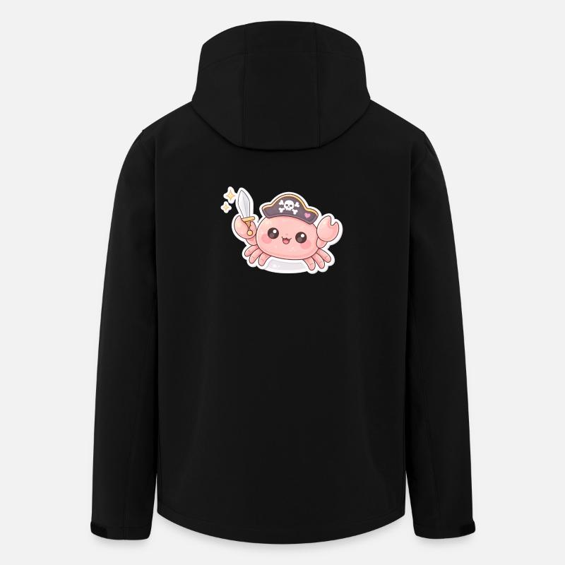 Crabe pirate avec épée - Veste softshell homme en polyester recyclé Stanley/Stella - noir