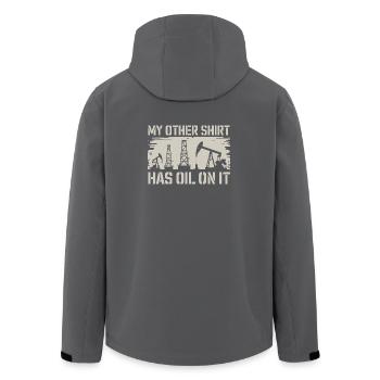 Ölarbeiter Spruch Humor My Other Shirt Has Oil On - Men’s Recycled Softshell Jacket by Stanley/Stella - black - Back - AI Model Male 185 light (185cm)