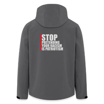 Stop Pretending Your Racism Is Patriotism Politik - Recycelte Männer Softshell-Jacke von Stanley/Stella - Anthrazit - Hinten - AI Model Male 185 light (185cm)