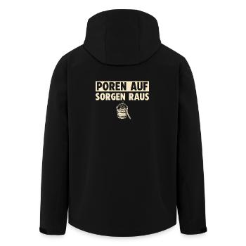Poren auf Sorgen raus Sauna - Recycelte Männer Softshell-Jacke von Stanley/Stella - Schwarz - Hinten - AI Model Male 185 light (185cm)